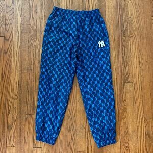 aespa x MLB Korea NY Yankees Monogram Logo Woven Nylon Pants Joggers Blue M